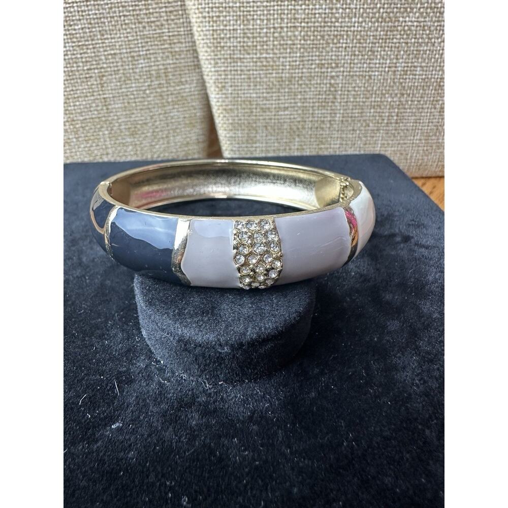 Sequin Nordstrom Tri-Color Gold Tone Statement Enamel Bangle Bracelet #190